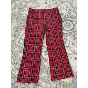 J.Crew Kelsey Pant Women’s Size 4 Red Plaid Tartan Straight Leg Hemmed
